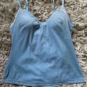 Gilligan & O’Malley Velvet Lace Trim Cami Tanks